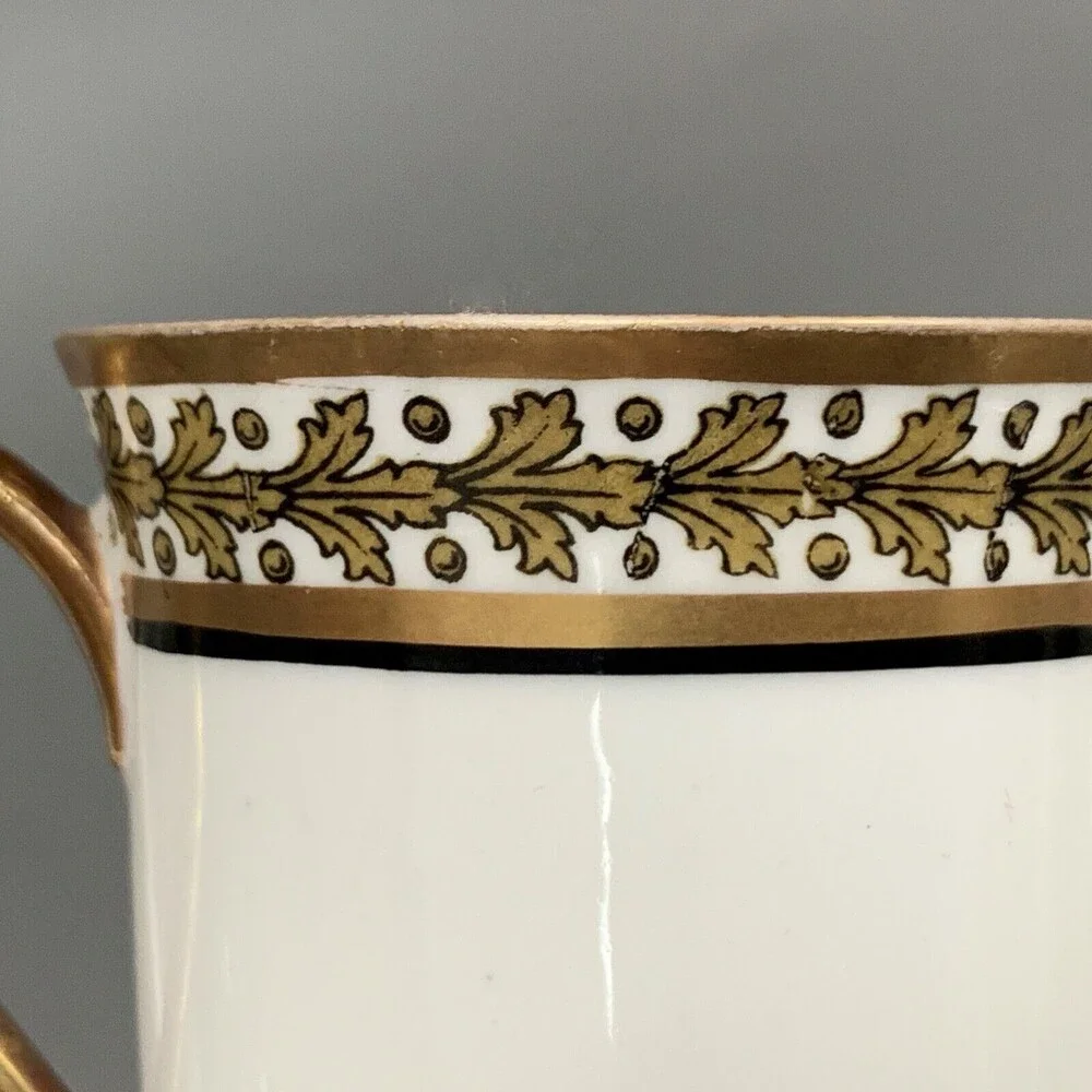 L S &‎ S Limoges France White Gold Trim Cup and Saucer Set